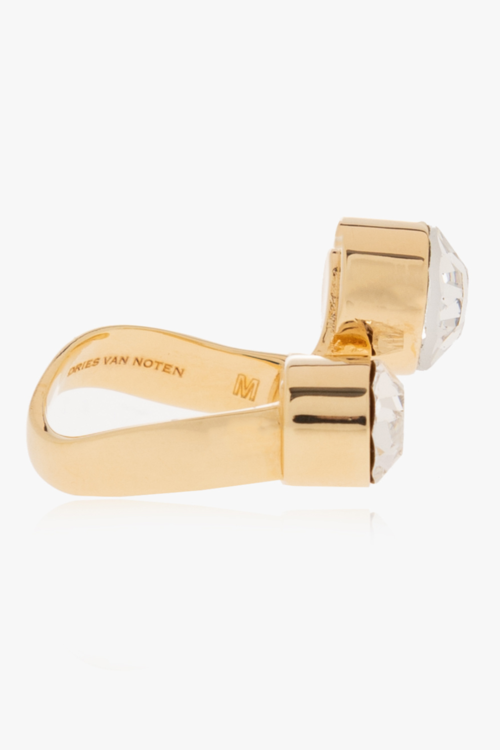 Dries Van Noten Men's Square Front Ring in Black Dries Van Noten